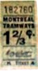Montreal streetcar ticket 1950